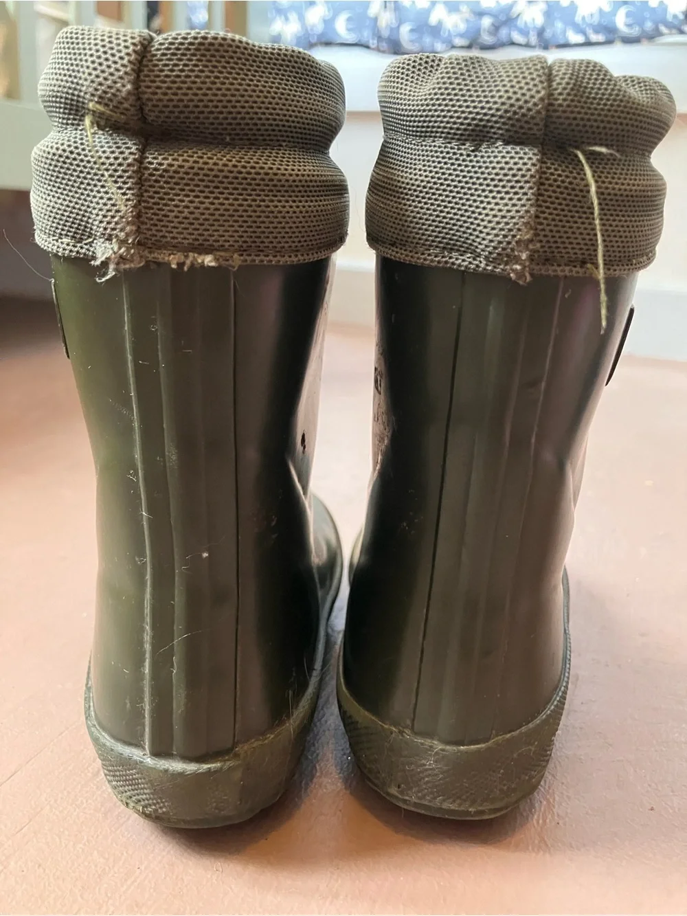 Bisgaard toddler wool-lined rubber boots in olive green